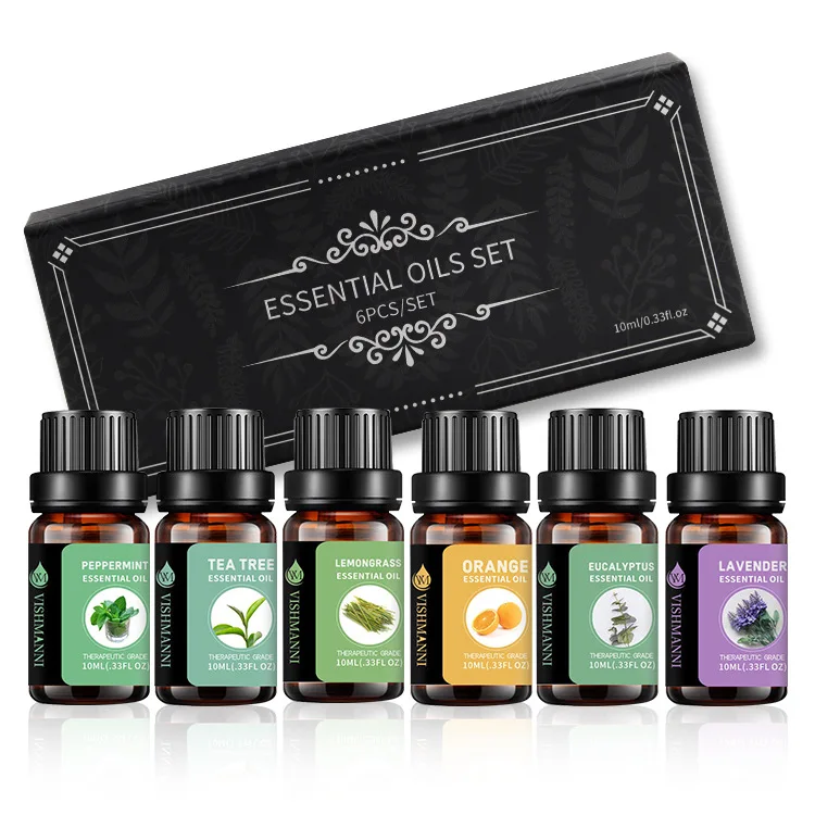 

Vishmanni essential oil set 100% pure natural body Eucalyptus Tea tree orange