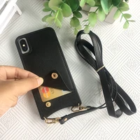

Credit Card Leather Wallet Strap Long Chain Phone Cover For iPhone Crossbody Case
