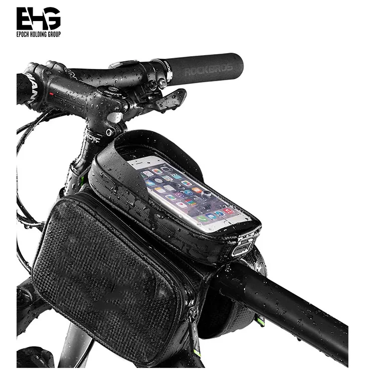 Waterproof MTB Bicycle Front Frame Pannier Tube Bag Phone TouchScreen Pouch Case 