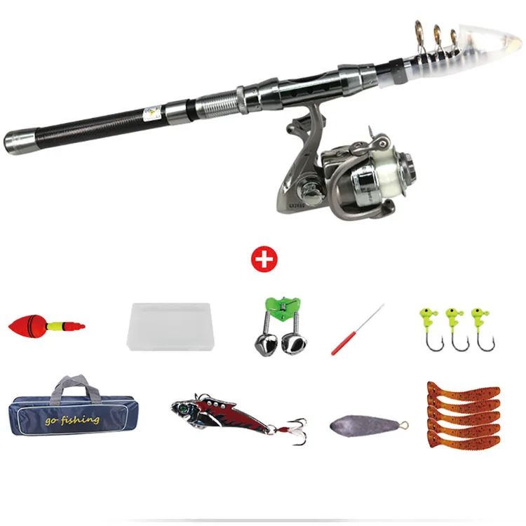 100% Carbon Fiber Fishing Rods With Spinning Fishing Reel Sea Fishing Rod Set