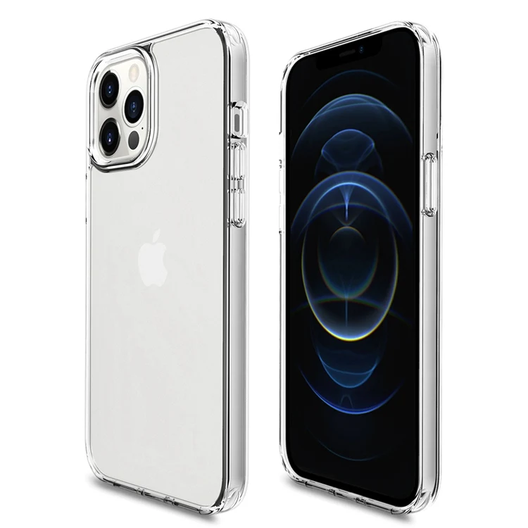 

Custom Wholesale Hybrid Clear Transparent Soft TPU Edge Hard Cell Phone Case for Apple iPhone 12 Pro Max Case
