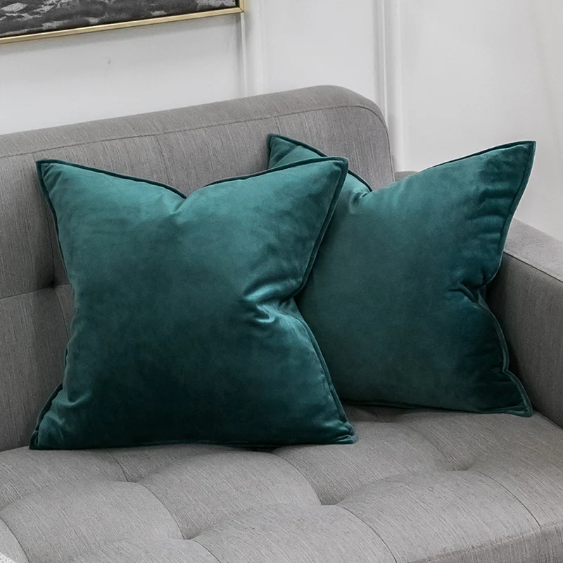

Top quality green velvet cushion cover throw pillows case home decor square Luxury Throw Pillow Case pillow cover 18*18 24*24"