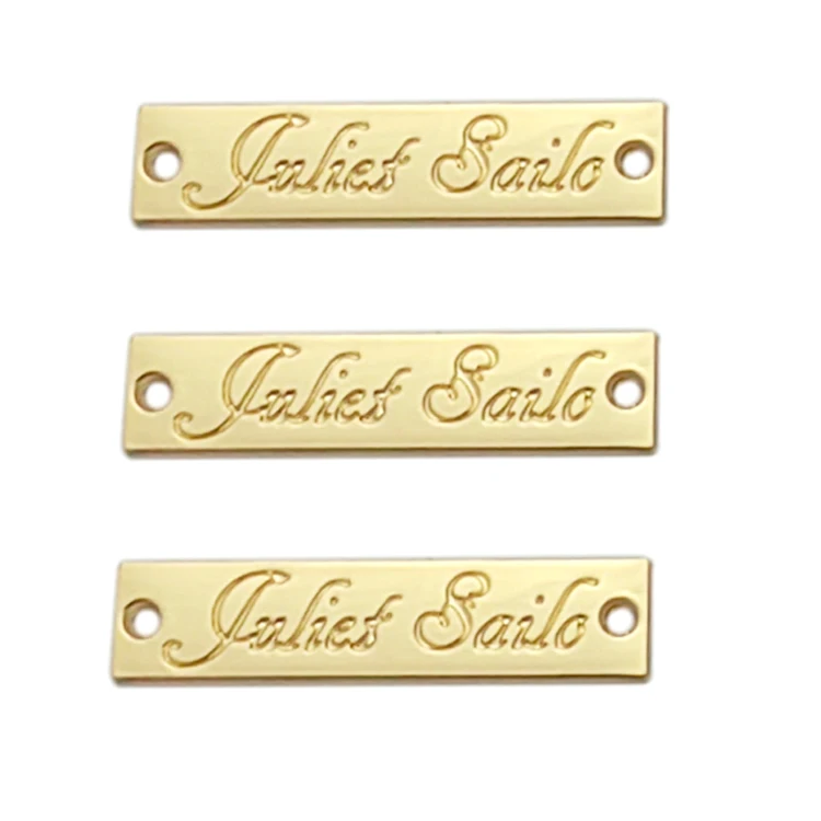 

Custom name design engraved logo plate logo metal tags handbags metal logo badge for bag clothes