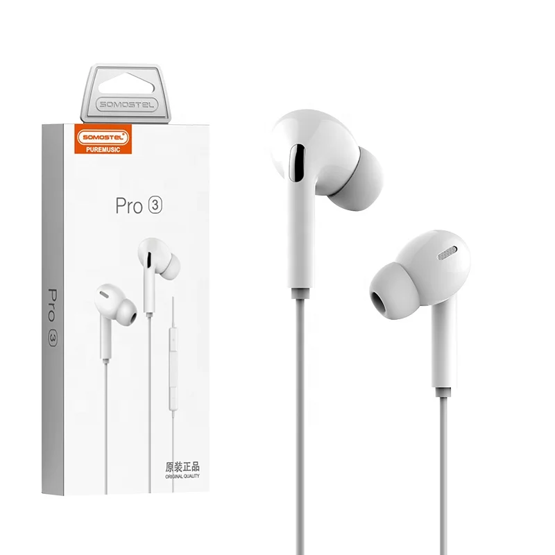 

Somostel Pro 3 In ear 3.5mm Type C Audio Headphone With Microphone Wired Sound Clear Stereo Bass in-Ear Earphone Headset