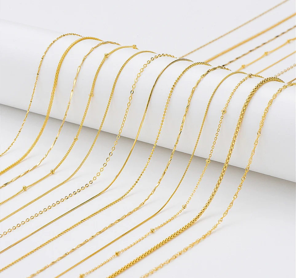 

Plated Thin Necklace Female No Pendant Chain Naked Color Clavicle Jewelry Chain Wholesale Gold S925 Sterling Silver Necklaces, Raw color,other colors available