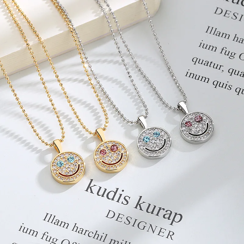 

Minimalist Personalized Necklace Women Chain Necklace Jewelry Hollow Smile Face Necklace