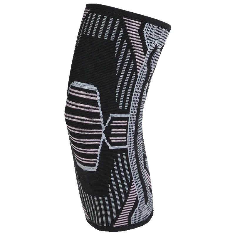 

Adjustable Nylon Spring Knee Brace Elastic Knitted Compression Sleeve Knee Pads Support, Black