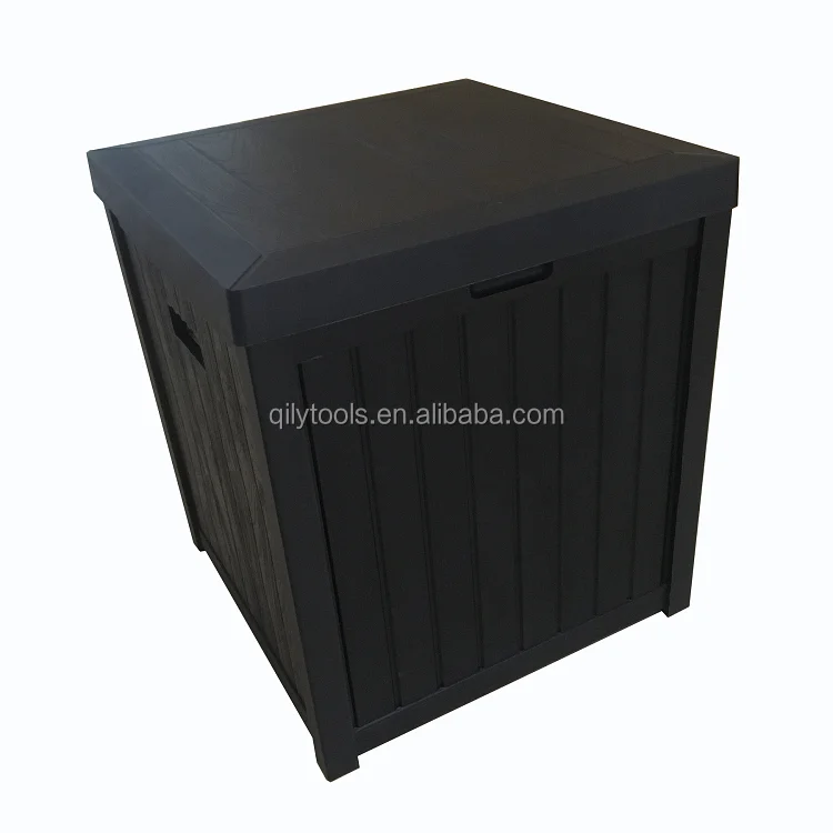 30 Gallon Woodlook Texture Deck Box Garden Storage Box Side Table
