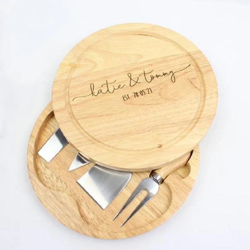 

Wooden Cheese Plate Hot Selling High Quality Cheese Plate Knife Wholesale Custom Rubber Wood Cheese Plate, Wood color