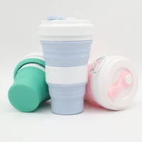 

550ml Eco-friendly Travel Water Drinking Mug Retractable Collapsible Reusable Coffee Silicone Folding Cup