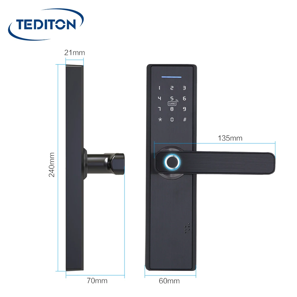 Tuya Wifi Fingerprint Door Lock Smart Lock Tuya Aluminium Door Lock