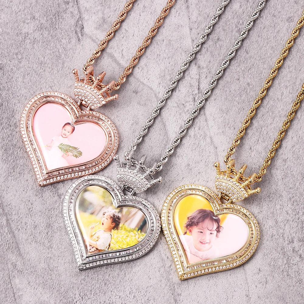 

Latest Listing European And American DIY Double-layer Heart-shaped Photo Frame Pendant Necklace For Women Men Delicate Gifts