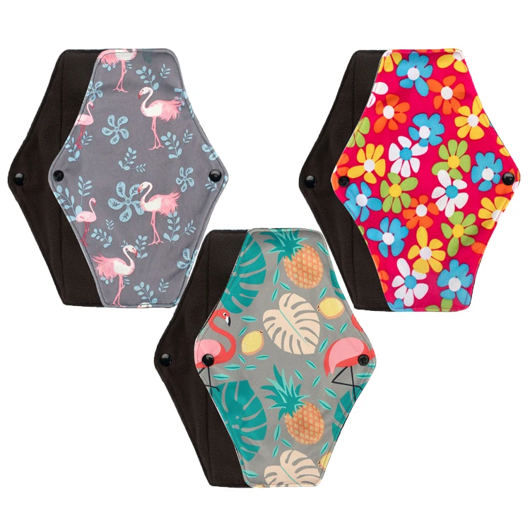 

New Product  Washable Waterproof Reusable Women Use Cloth Sanitary Pads Women Girls Hygiene Pads, Printed color