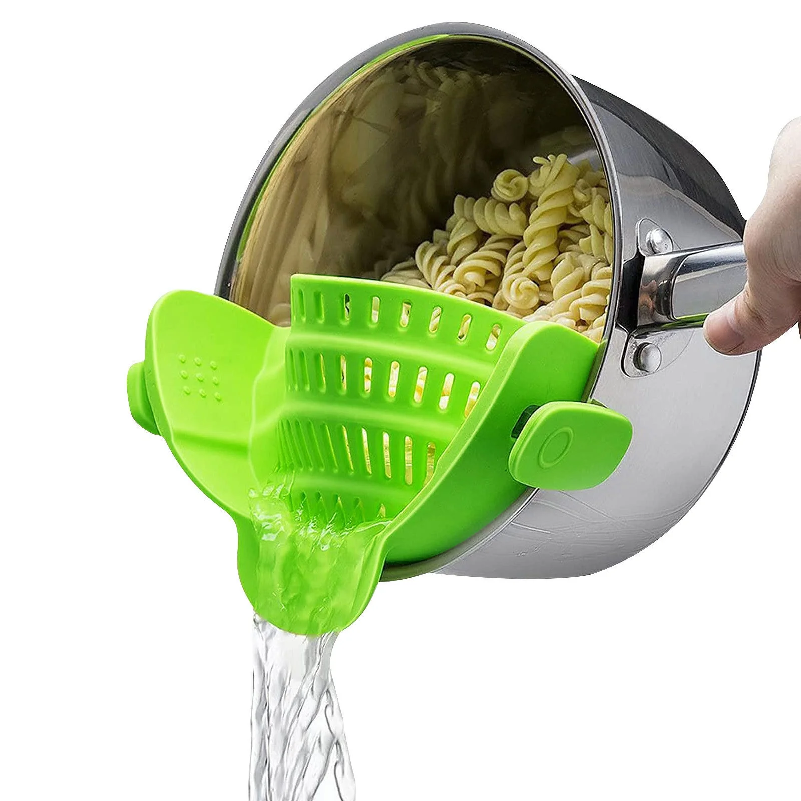 

Heat Resistant Easy To Use And Store Kitchen Pan Pot Bowl Clip-On Snap Strainer Food Strainer For Noodles And Vegetables