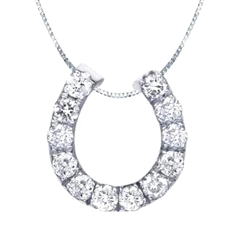 product-BEYALY-Cheap Silver Crystal Stone Horseshoe Necklace U Letter Shape Jewelry-img