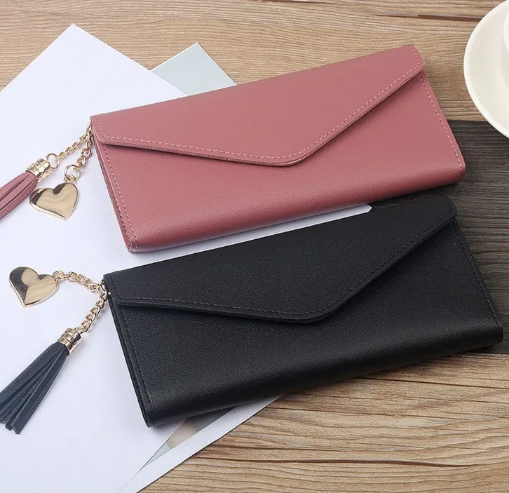 

Factory sale directly ladies pu leather clutch wallet tassel designer purse for women wholesale