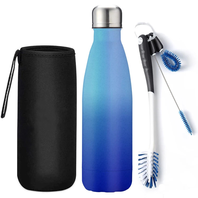 

Wholesale Custom Printed Sports Cola Shaped Stainless Steel Vacuum Insulated Water Bottle with Straw, Multi colors cola flask