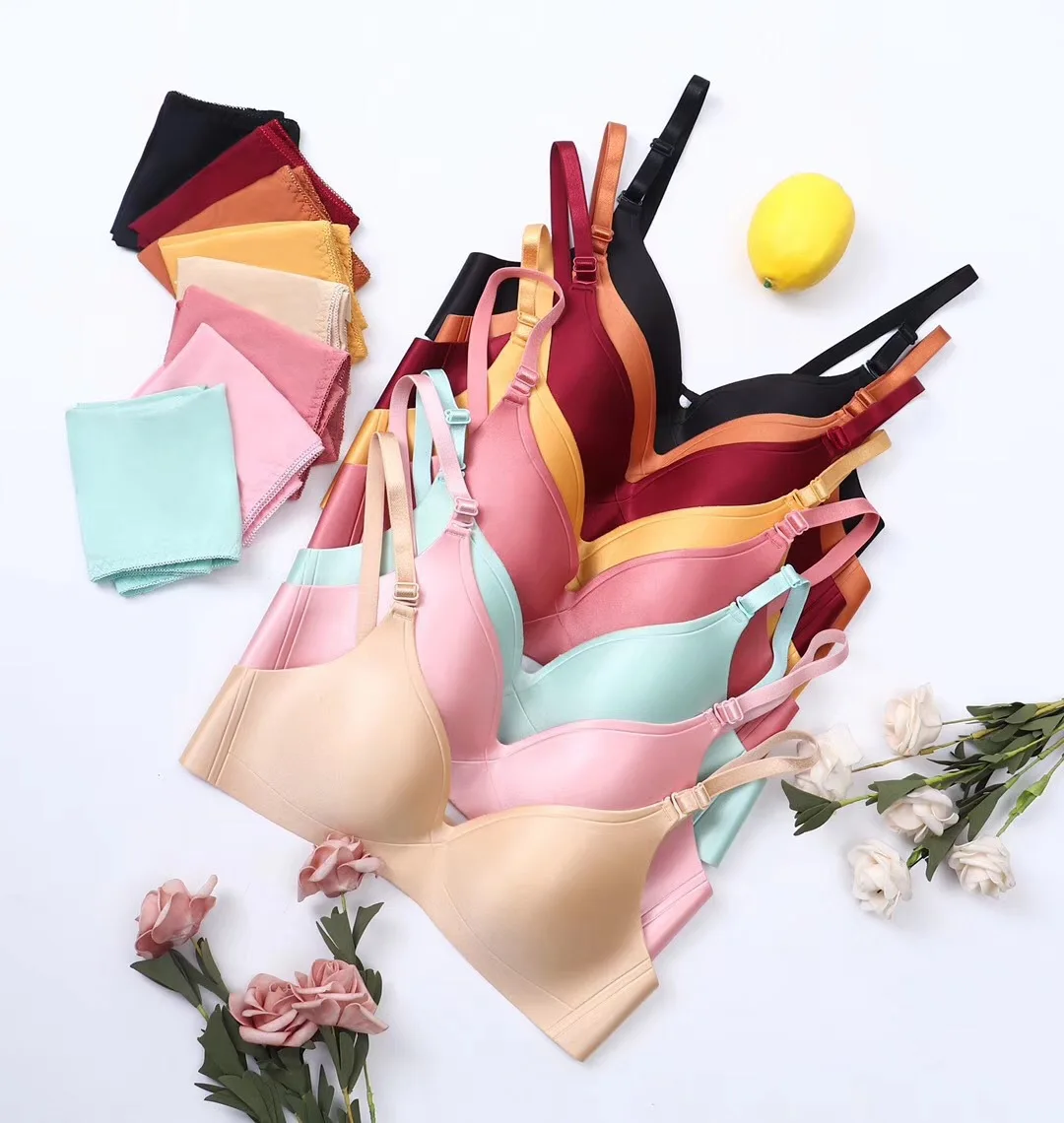 

8 color Wholesale Cheap Fashion Japanese Wireless Women Seamless one-piece Bra