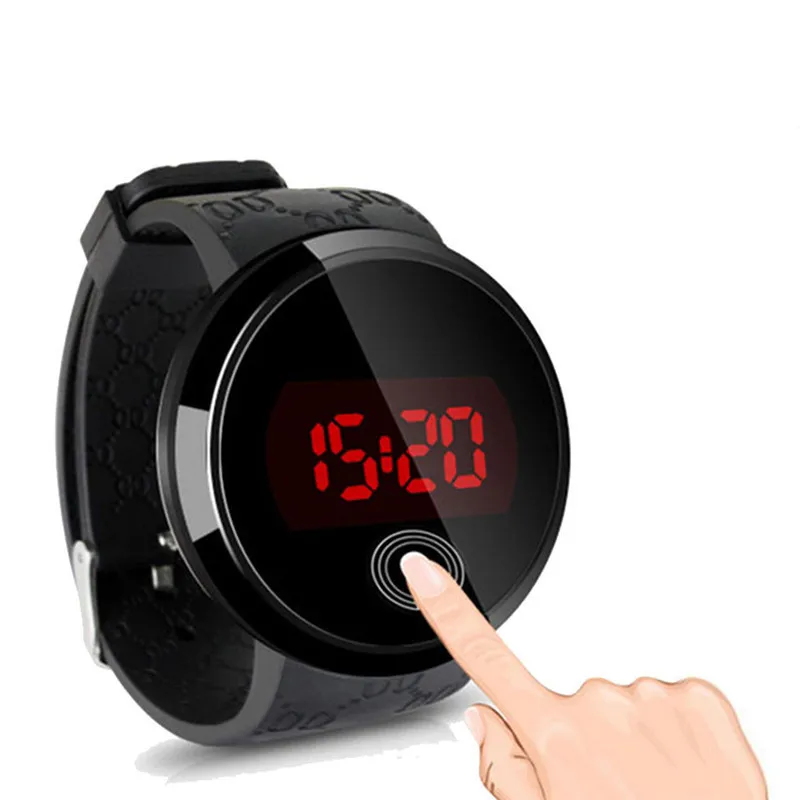 

novelty stylish led touch screen digital smart watch in black advanced wrist watches electronic luxury circle led watch