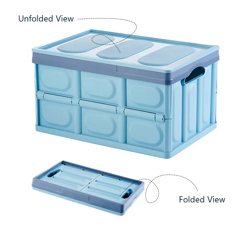 

Lidded Storage Bins Collapsible Storage Box Crates Large Size 56L