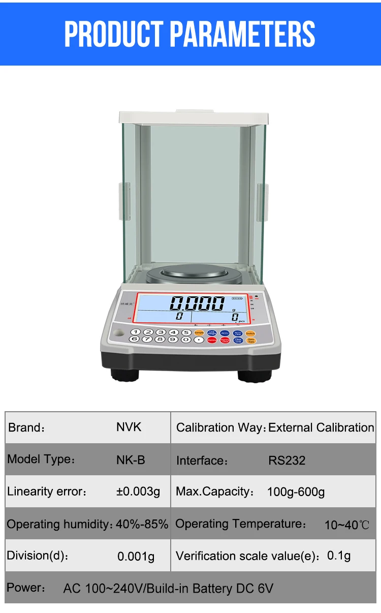 0.001g Accuracy 100-800 g Lab Analytical Counting Balance High Precision Balance Scale for Lab/Medicine
