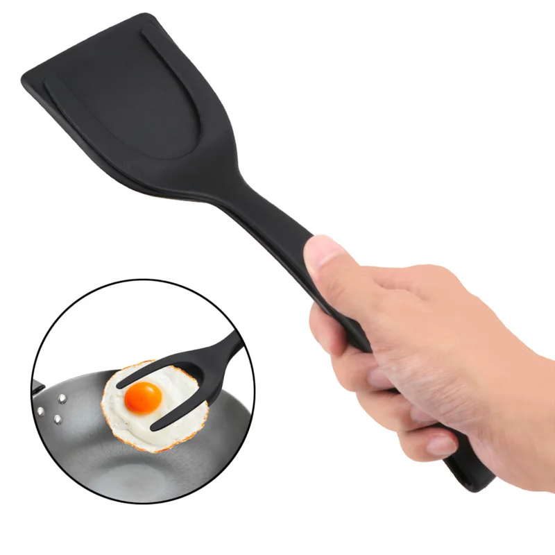 

Silicone Omelette Spatula 2-in-1 Pancake Toasted Bread Omelette Clip Flip Shovel Kitchen Tools