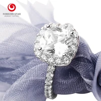 

Wedding Rings Moissanite Diamond Ring D color VVS Halo 14K White Gold Engagement Ring