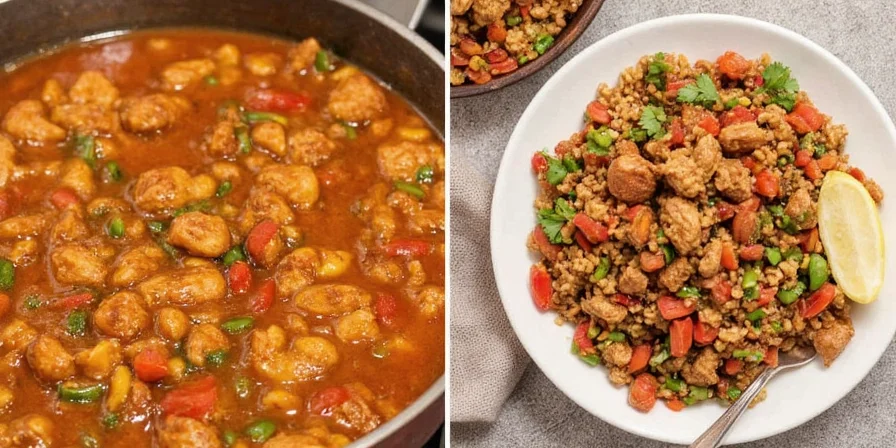 Chicken Gumbo Served in Clay Bowl