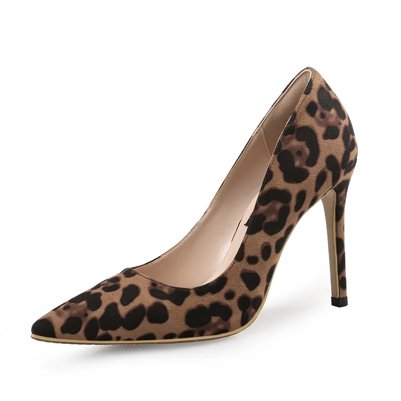 

6CM 8CM 10CM Sexy Chaussure Talon Haute Animal Print Female Slippers Leopard Stiletto Heels for Women