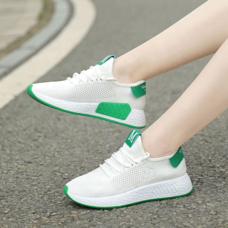 

599 flat walking shoes knitted women zapatos women breathable running shoes girls platform shoes