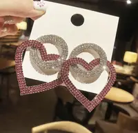 

Fashion Rhinestone Heart Earrings For Women Wholesale N912179