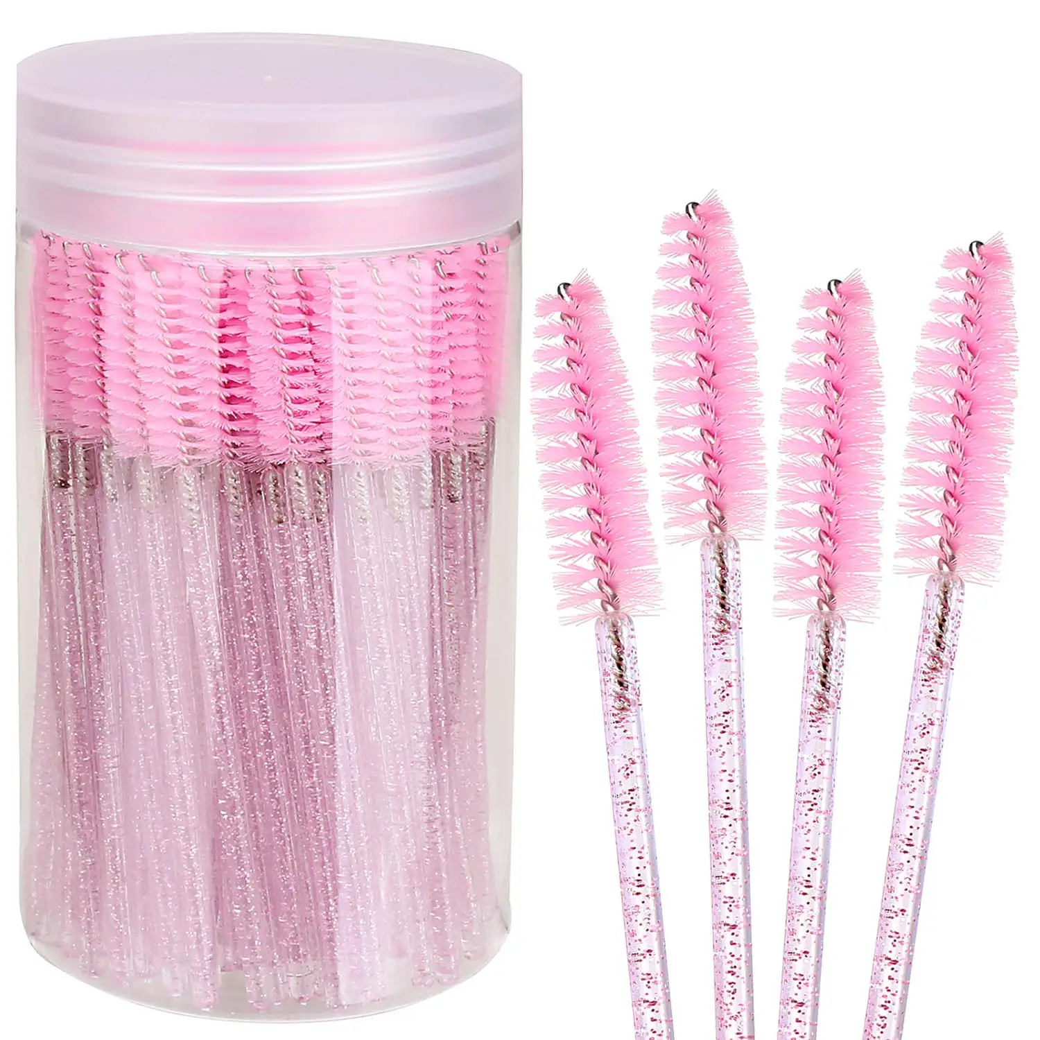 

Disposable Mascara Brush with Container Mascara Wands Makeup Brush Set Applicators Kit for Eyelash Extensions and Eyebrow Brush