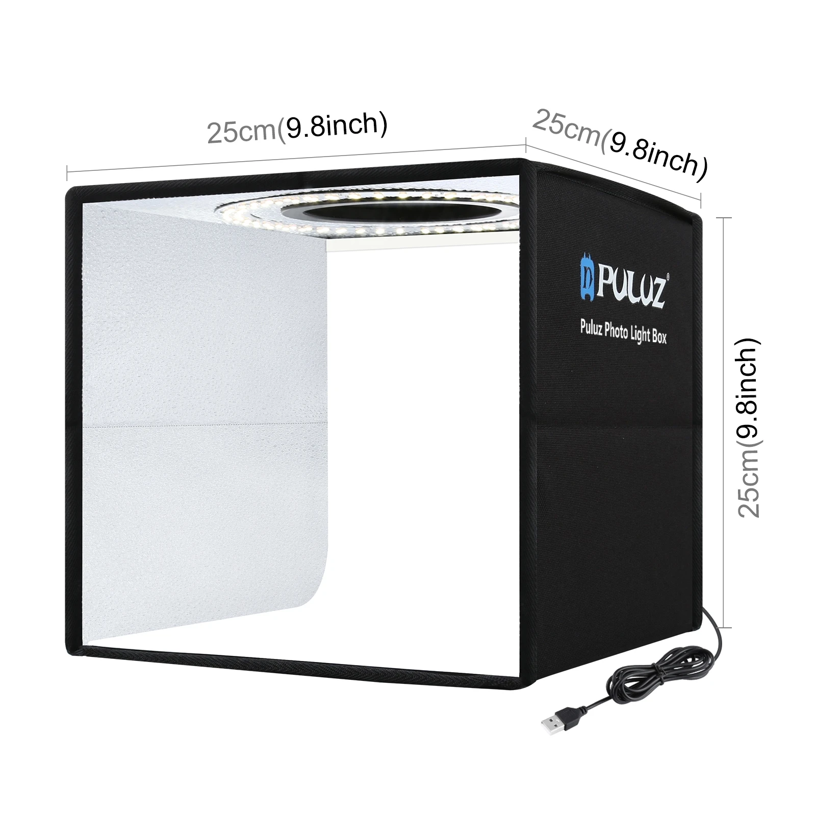 

Professional PULUZ 25cm Folding Portable High 97 CRI Ring Light Photo Lighting Studio Shooting Tent Box with 12 Colors Backdrops