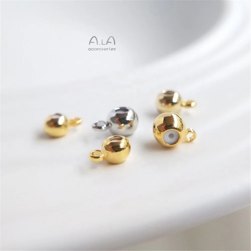 

18K gold coated 14K light gold color ring silica gel positioning bead adjusting bead DIY jewelry accessories chain Spacer Bead, Colors