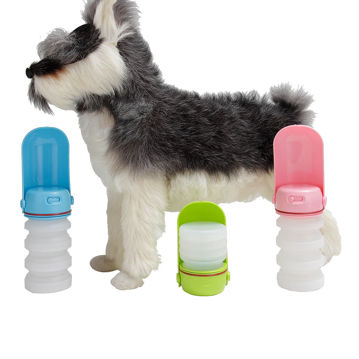 

New Easy Carry 300ML Wholesale Foldable Silicone Portable Travel Pet Dog Water Bottle