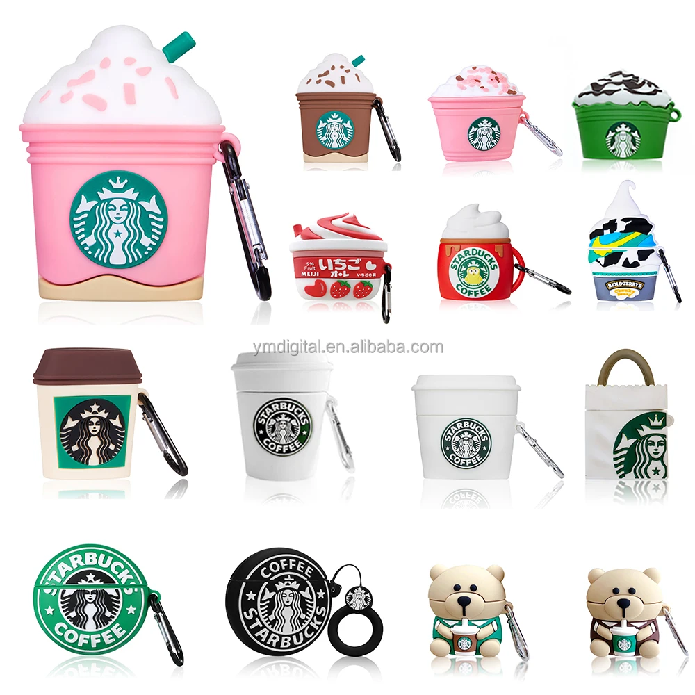 

3D Cartoon Pink Coffee Cup Wireless Earphone Case for Airpods Pro Cute Silicone Cover for Airpods 1/2 pro