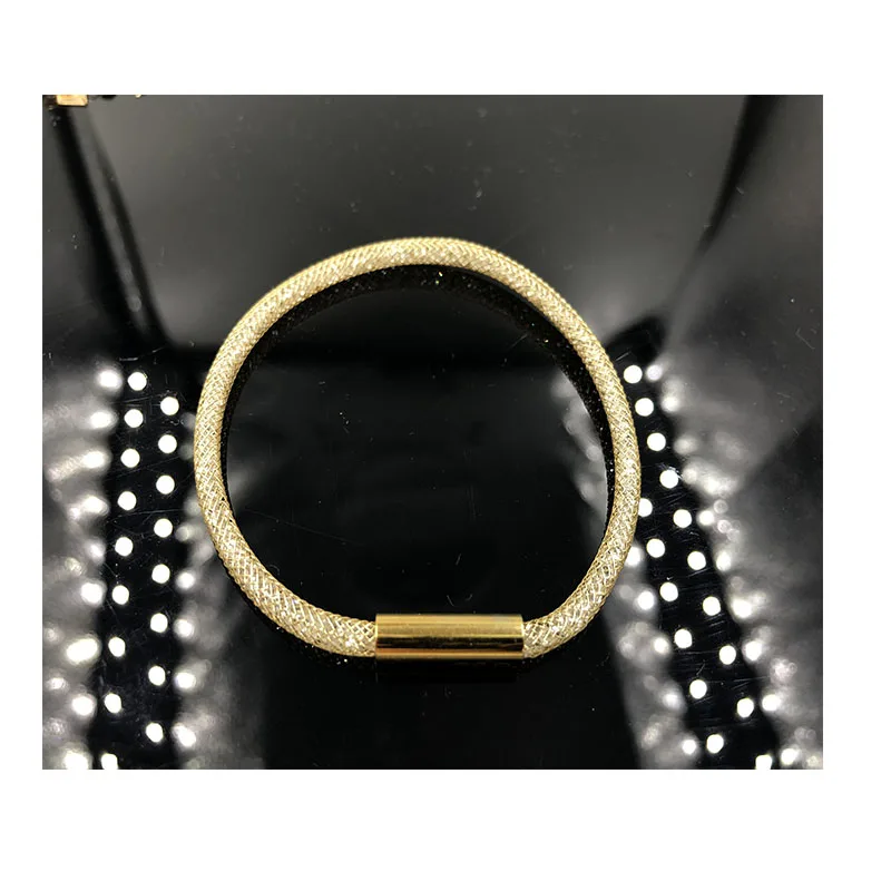 

2020 OEM&ODM good quality crystal net bracelet luxury fashion new adjustable druzy crystal stack bracelet crystal mesh bracelet, Gold/grey/rose gold/white