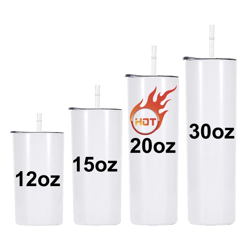 

Bulk Top Quality 20oz 20 oz Metal Stainless Steel Skinny Non Tapered Straight Coated Press Sublimation Blanks Cups Mugs Tumblers, White tumbler for sublimation