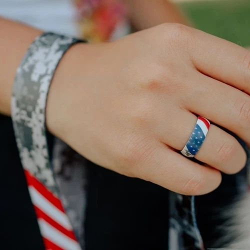 

High Quality Silicone Wedding Band Water Transfer Printing Ring