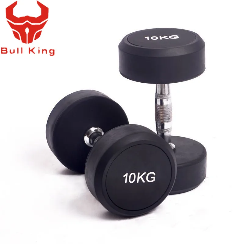 

Rubber coated round dumbbell, Black