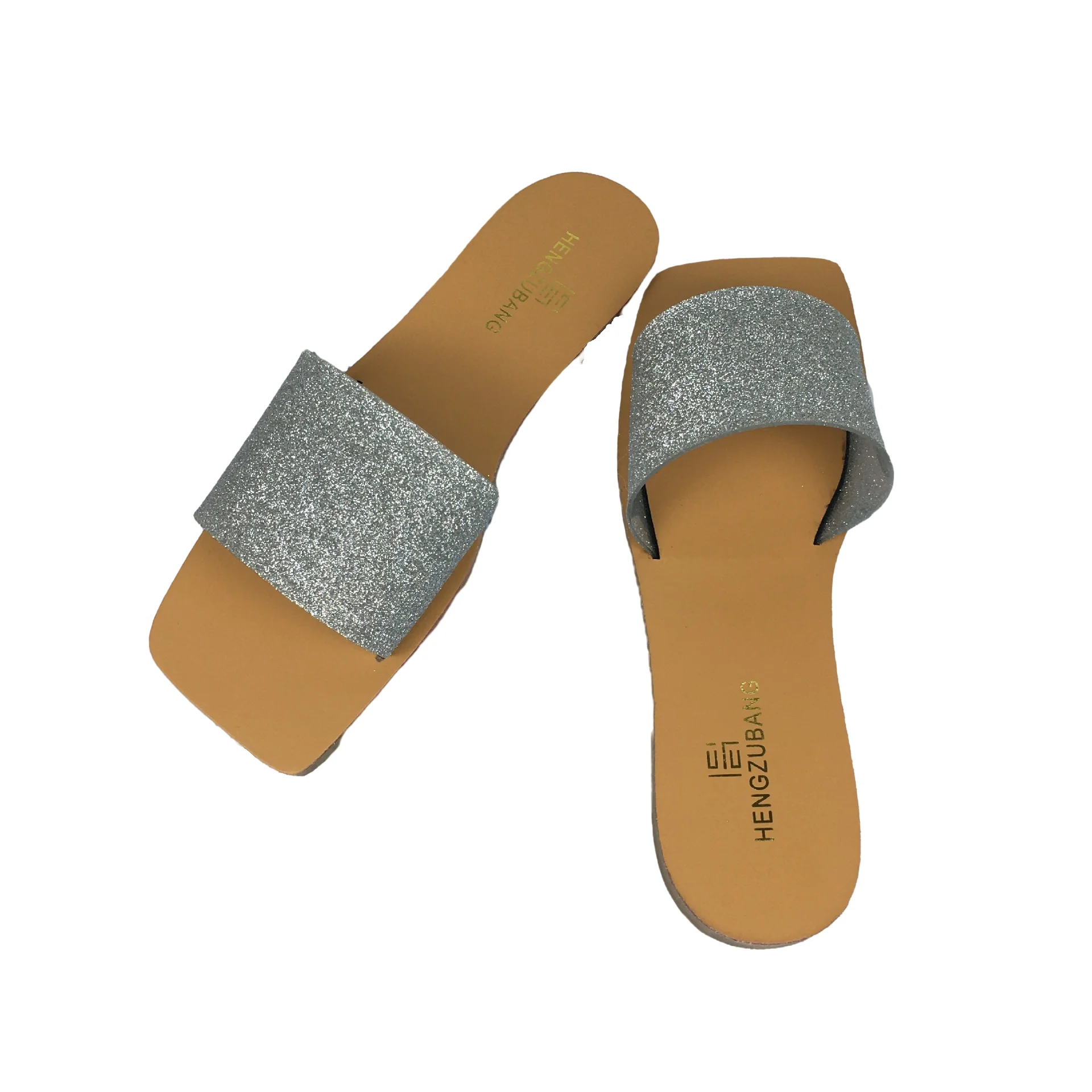 

2021 Fashion pearl flat summer slippers glitter slippers wholesale
