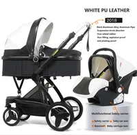 

Luxury Baby Stroller 3 in 1 With Car Seat High Landscape Pram For Newborns Travel System Baby Trolley Walker Foldable Carriage