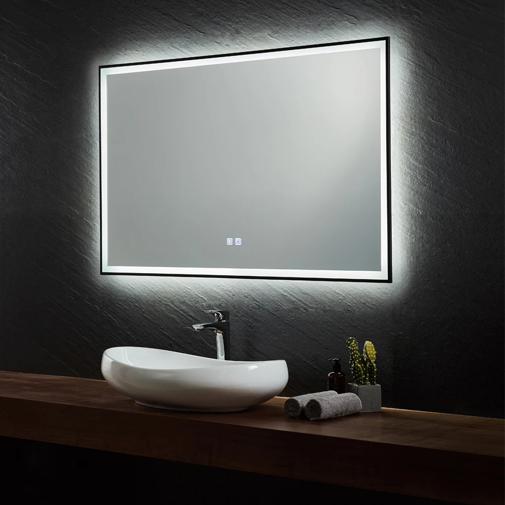 Modern Smart Sensor Touch Make-up Rectangle Illuminated LED Light Bathroom Mirror