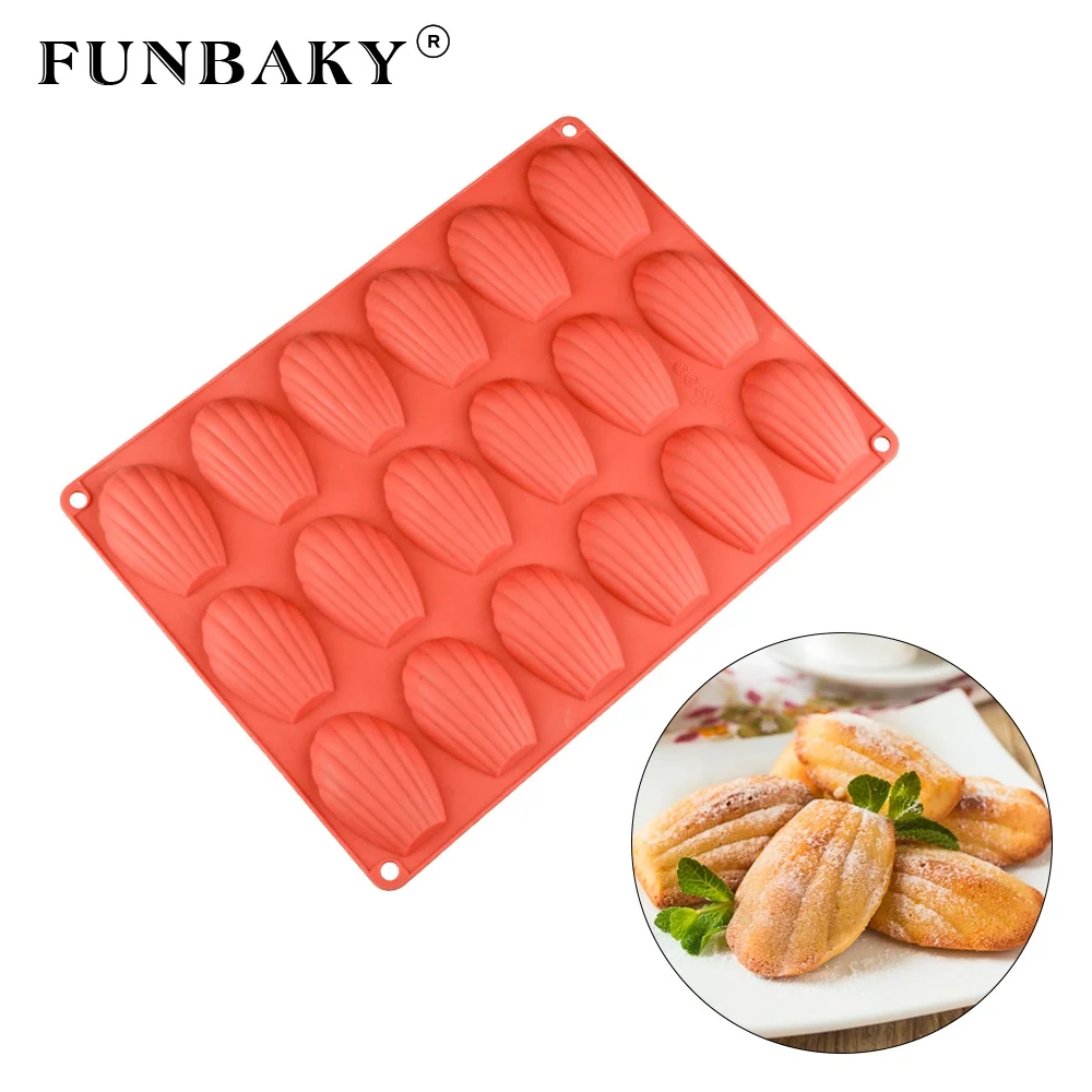 

FUNBAKY Heat resistant multi - cavity cake shell shape cake decorating silicone mold homemade scented candle mold silicone, Customized color