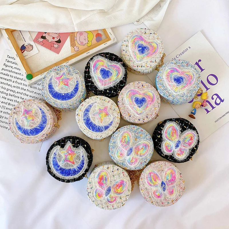 

Designers Cartoon Animal Princess Colorful Girls Sequin Girl Purses Children Handbag Luxury Messenger Hand Bags, As show
