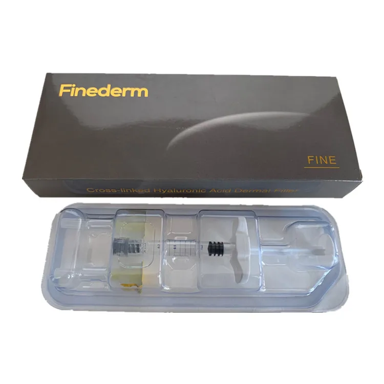 

Finederm Dermal Filler Injectable Hyaluronic Acid 2ml Fine For Treatment Wrinkles, Transparent