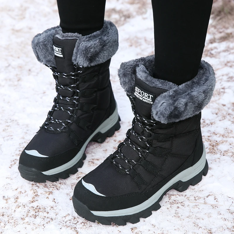 

TUINANLE Ankle Boots for Women Winter Shoes Keep Warm Waterproof Snow Boots Ladies Lace-up Plus Size 42 Boots Chaussures Femme