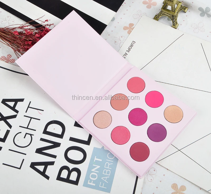 Girls Makeup Low MOQ Customized Packaging Pink Eyeshadow Palette With Mirror