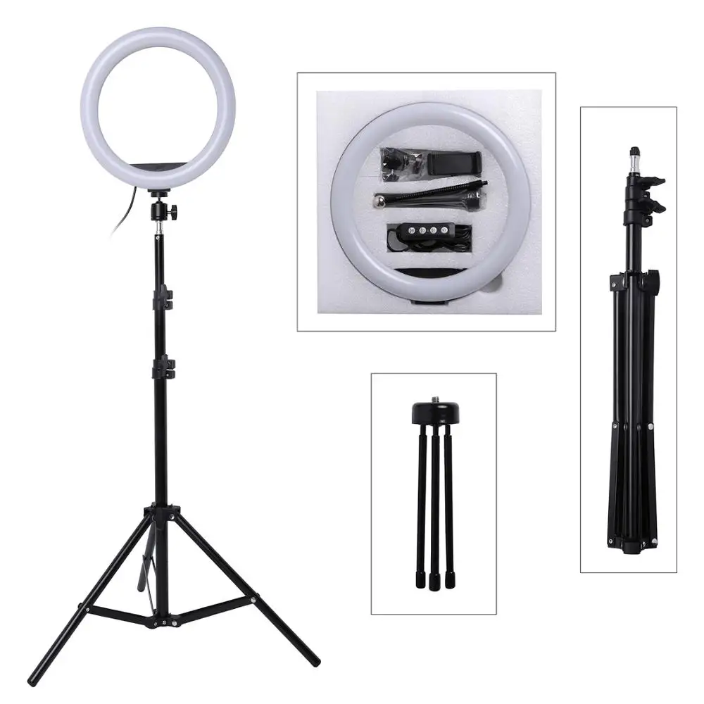 

10inch Photography LED Selfie Light 26cm Dimmable Camera Phone Ring Lamp With Stand Tripods For Makeup Video Live Studio