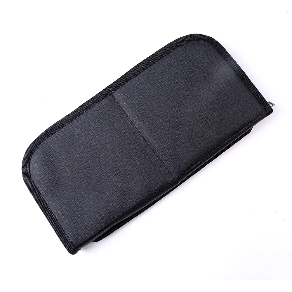 

ANGNYA Black PU Leather Nail Case Make Up Brush Cases Artist Cosmetic Brushes Zipper Pouch Bag Nail Art Brush Holder Case, Customized